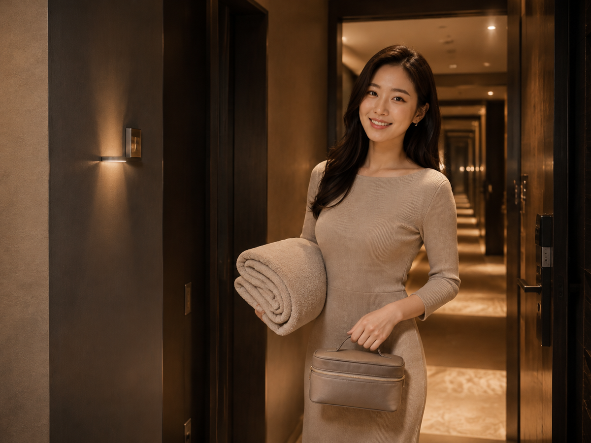 서울 등촌동 방문 홈케어 일정을 준비하는 젊은 성인 한국 여성 관리사